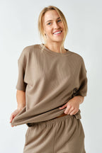 Luxe Sand Wash Rib Classic Tee Set