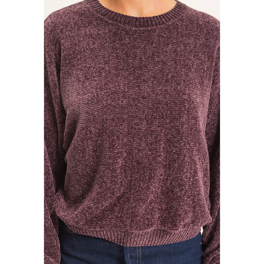 Chenille Crew Neck Sweater