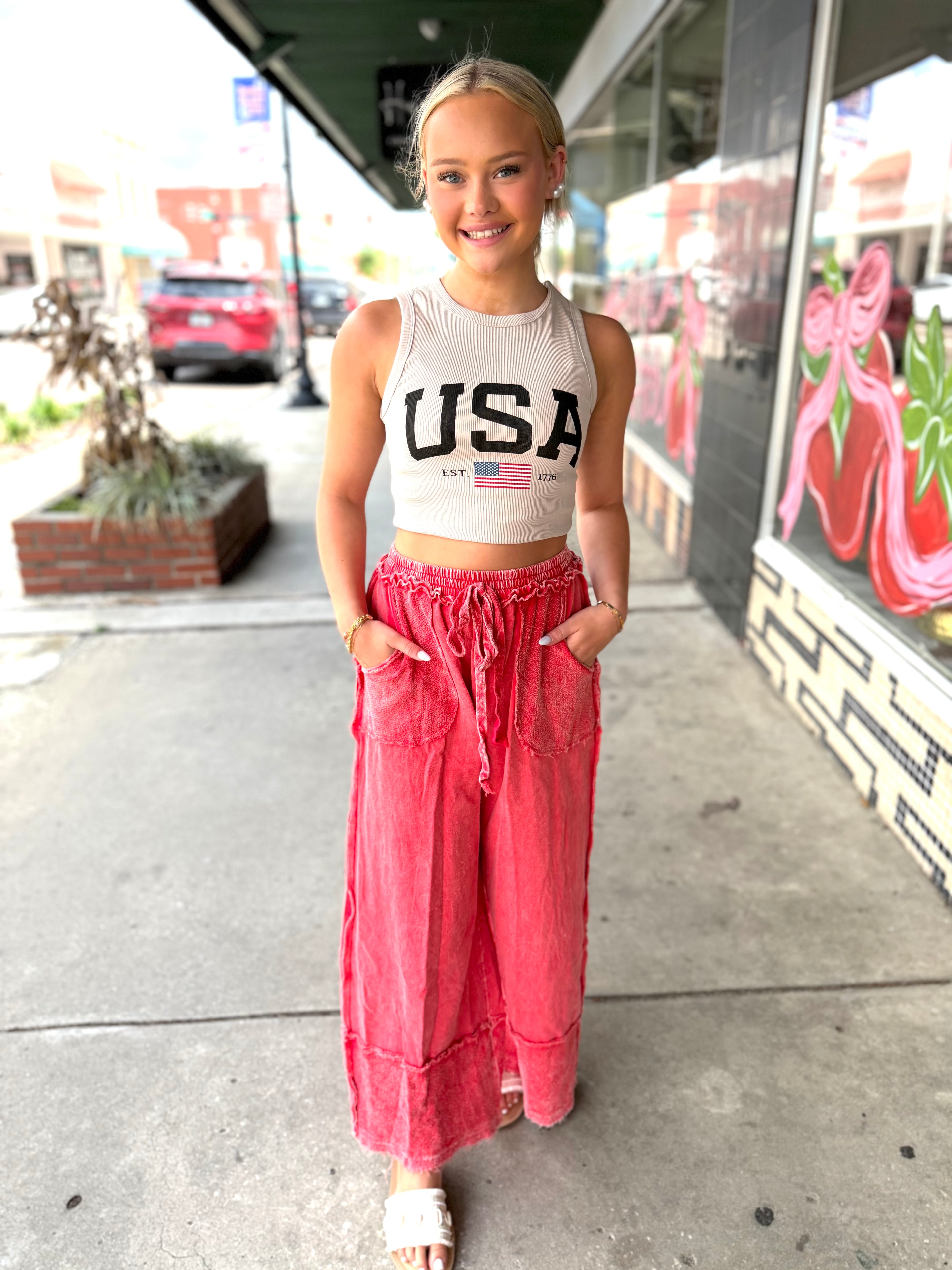 Reagan Mineral Wash Wide Pants