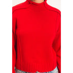 Roll Neck Sweater With Reversed Seam