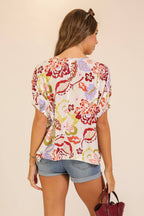 Coastal Bloom Printed Blouse