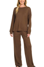 Soft Hacci Pullover And Pants Set