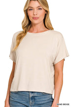 Cropped Round Neck Tee