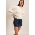 Ribbed Drop Shoulder Sweater