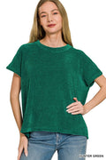 Chenille Waffle Cap Sleeve Sweater