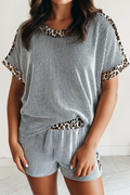Luna Leopard Trim Ribbed Short Set