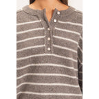 Stripe Henley Sweater