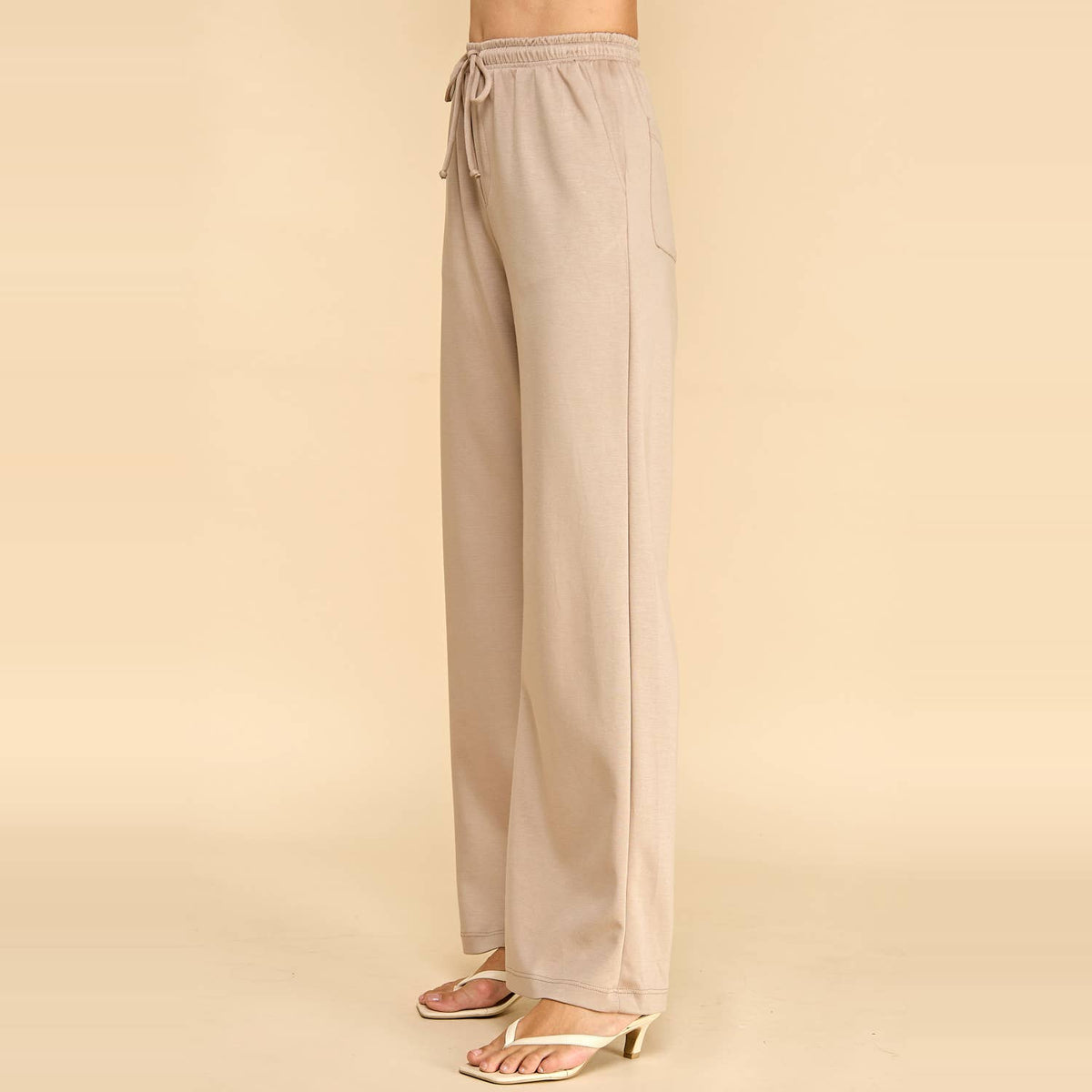 Wide Leg Drawstring Lounge Pants with Pockets