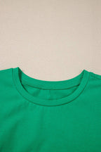 Eyelet Embroidered Ruffle Sleeve Crew Neck Top
