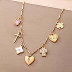 CHARM NECKLACE-crosses hearts flowers clovers | 80N92807