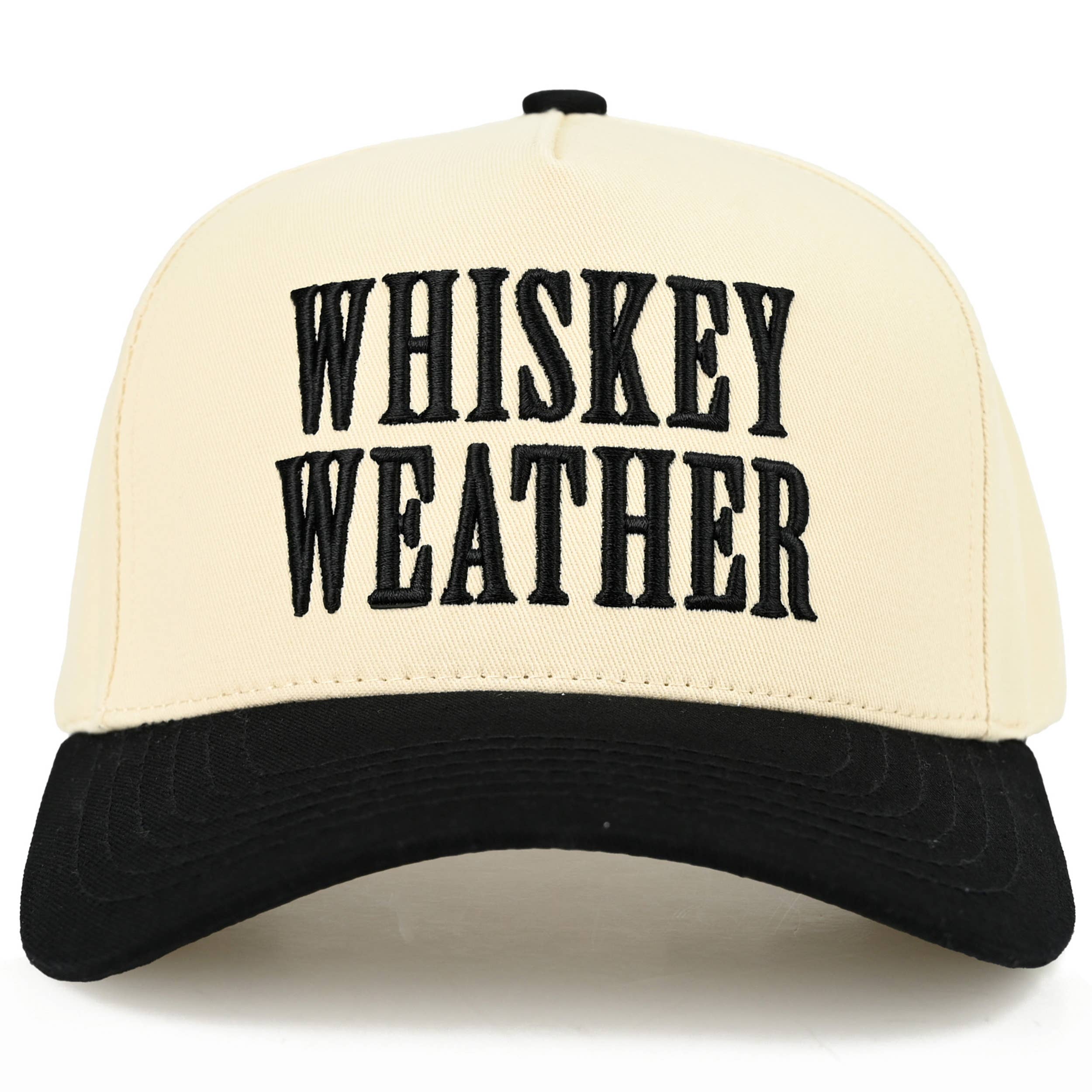 C.C WHISKEY WEATHER Embroidered Letter Two Tone Trucker Hat