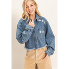 Frayed Hem Denim Jacket