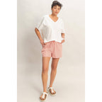 Striped Drawstring Waist Shorts