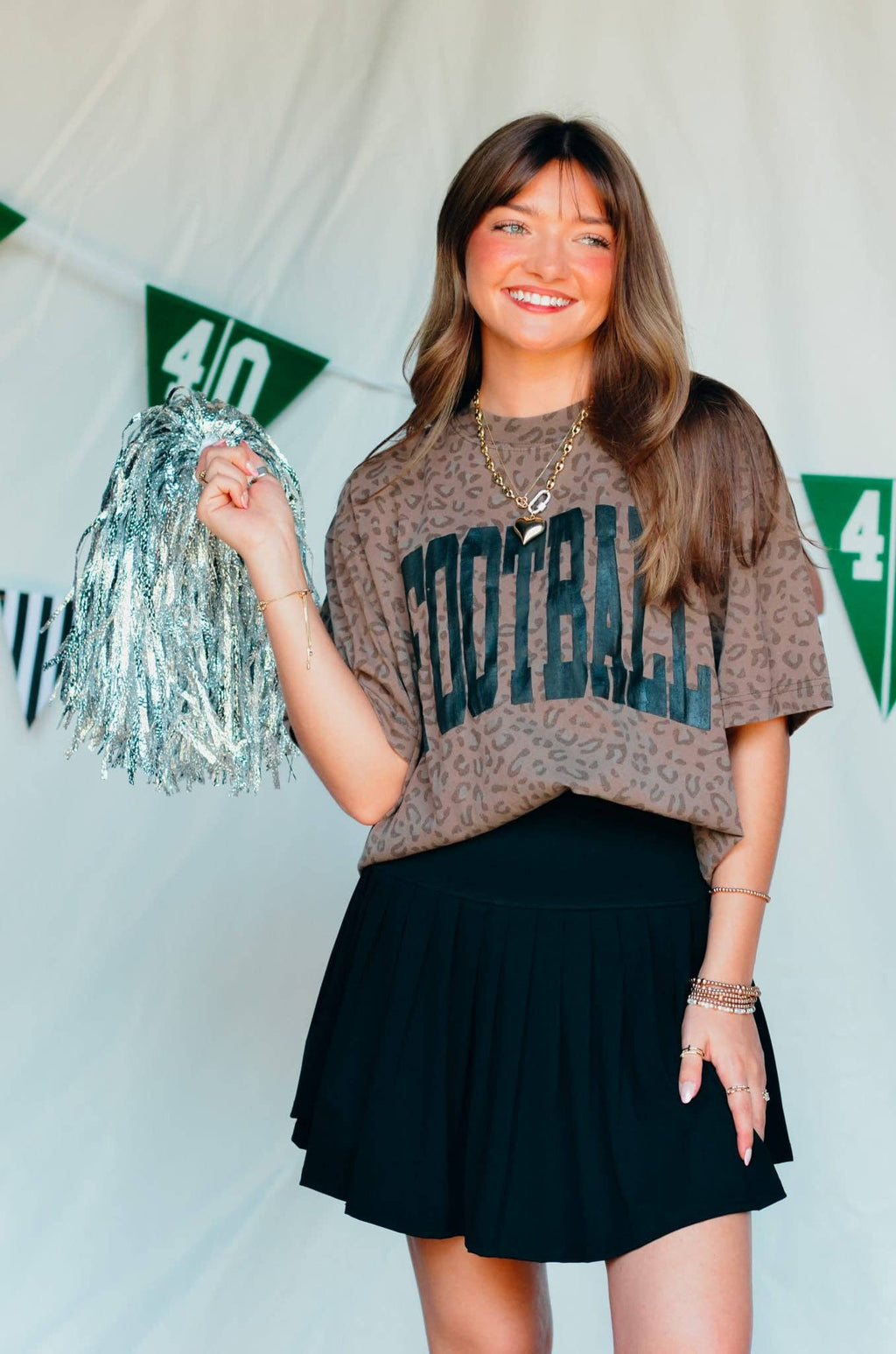 Football Brown Leopard Tee