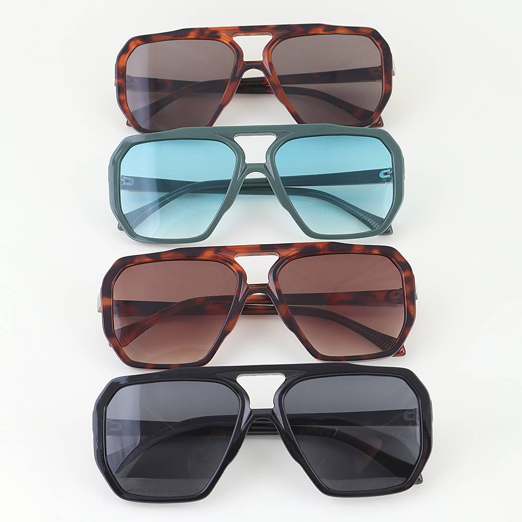 Modern Geometric Aviator Sunglasses
