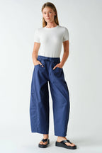 Ember Cotton Barrel-Leg Utility Pants