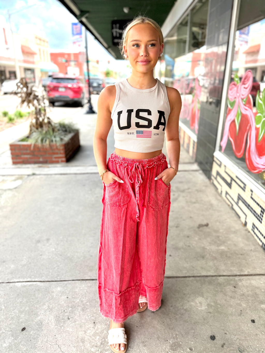 Reagan Mineral Wash Wide Pants
