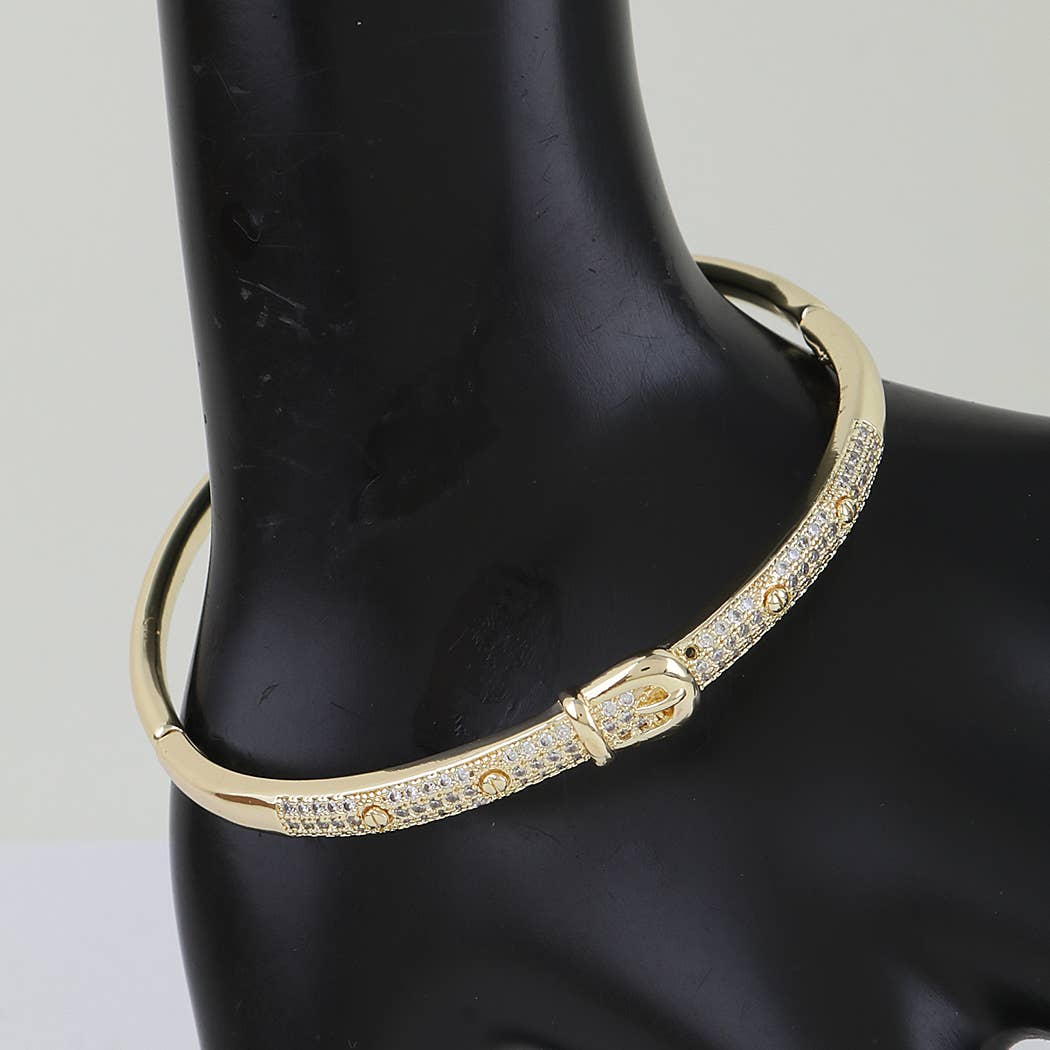 Bejeweled Buckle Belt Cuff Bracelet