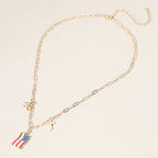American USA Flag Necklace