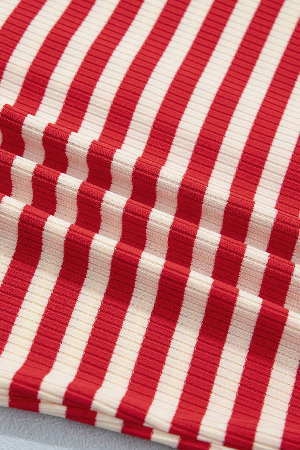 PRETTY BASH Stripe Ribbed Knit Buttoned Tank Top
