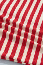 PRETTY BASH Stripe Ribbed Knit Buttoned Tank Top