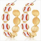 Gameday Football Baseball Hoop Earrings | 40E501