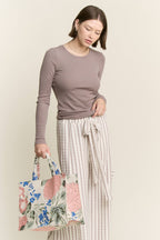 STRIPE WIDE LEG PANTS CREAM EDITION