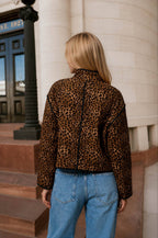 LEOPARD PRINT SNAP BUTTON JACKET