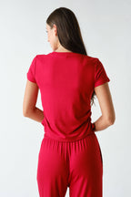 Marlow Short-Sleeve Ruched Two-Piece Set