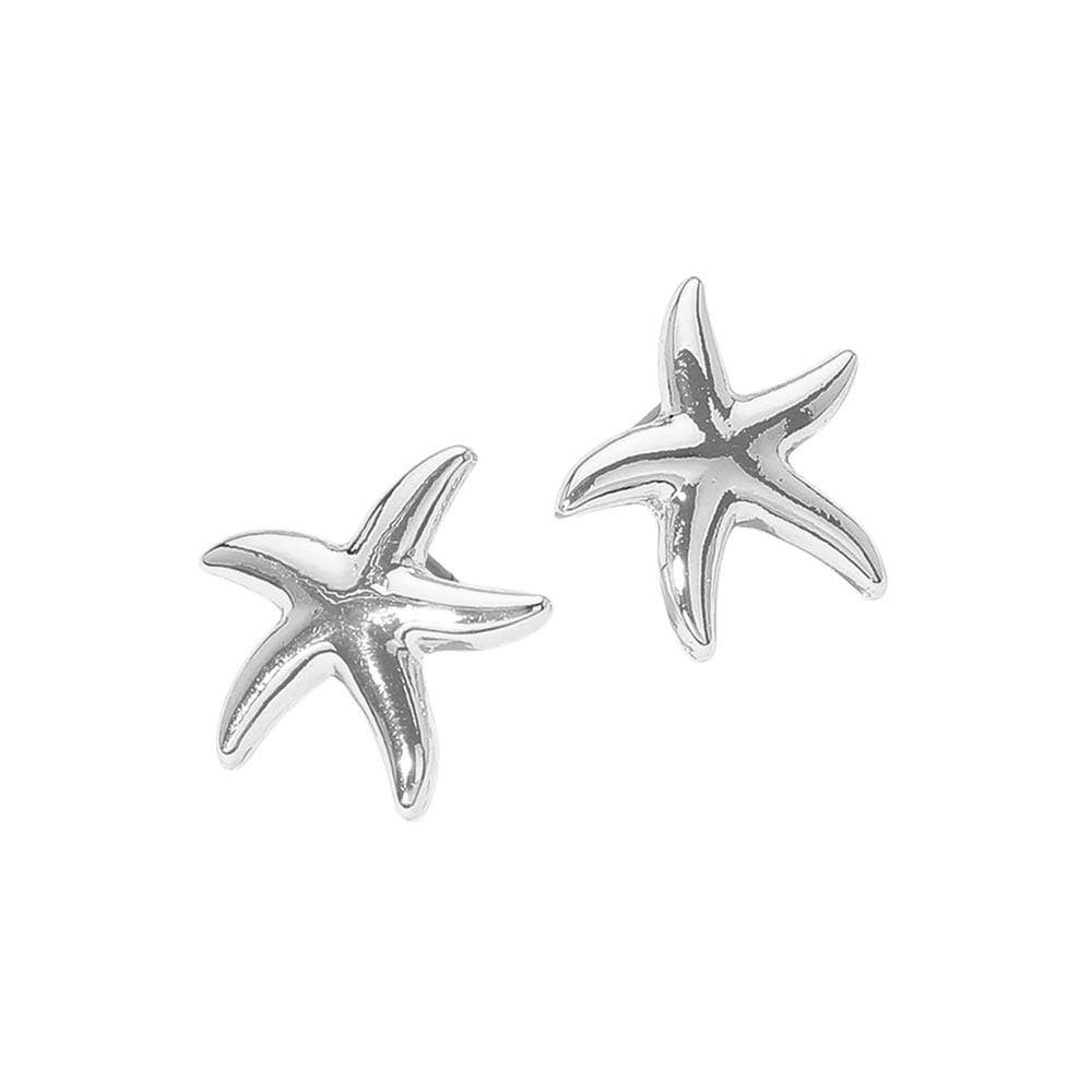 Metal Starfish Stud Earrings