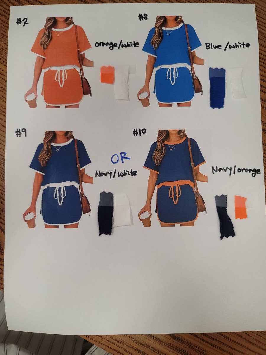 Contrast Trim Knit Game Day Skort Set