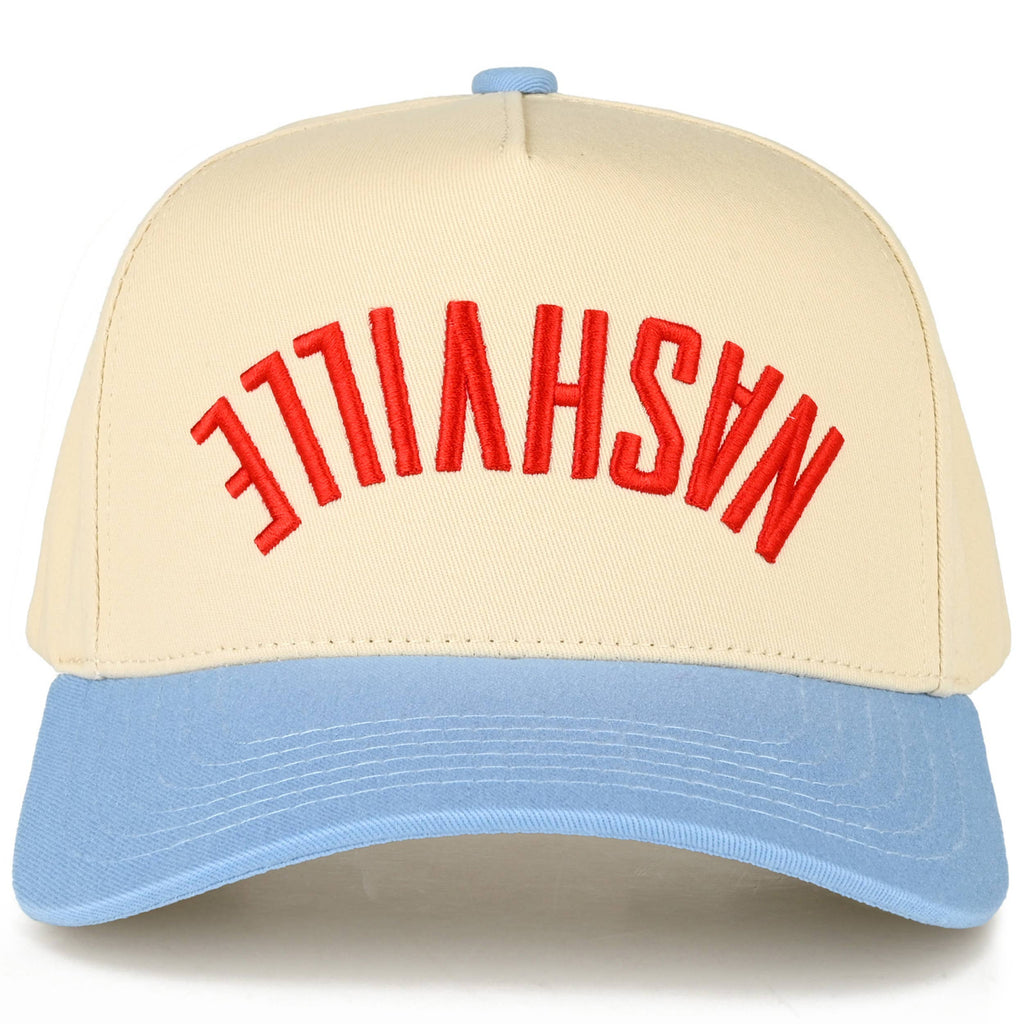 C.C NASHVILLE Embroidered Letter Two Tone Trucker Hat