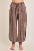Zen Mineral Washed Ribbed  Baggy Lounge Balloon Pants HP7610
