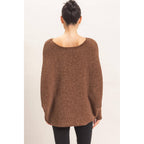 Chenille Boat Neck Dolman Sleeve Sweater