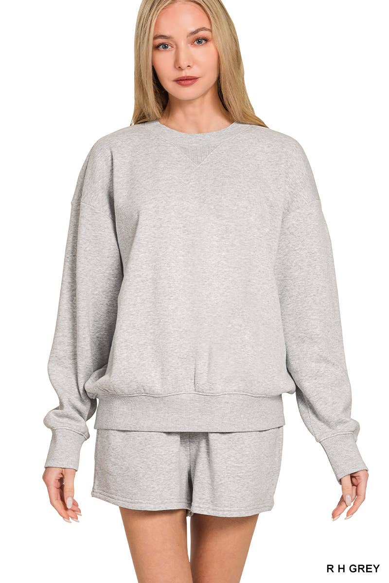 Fleece Sweatshirts & Shorts Set
