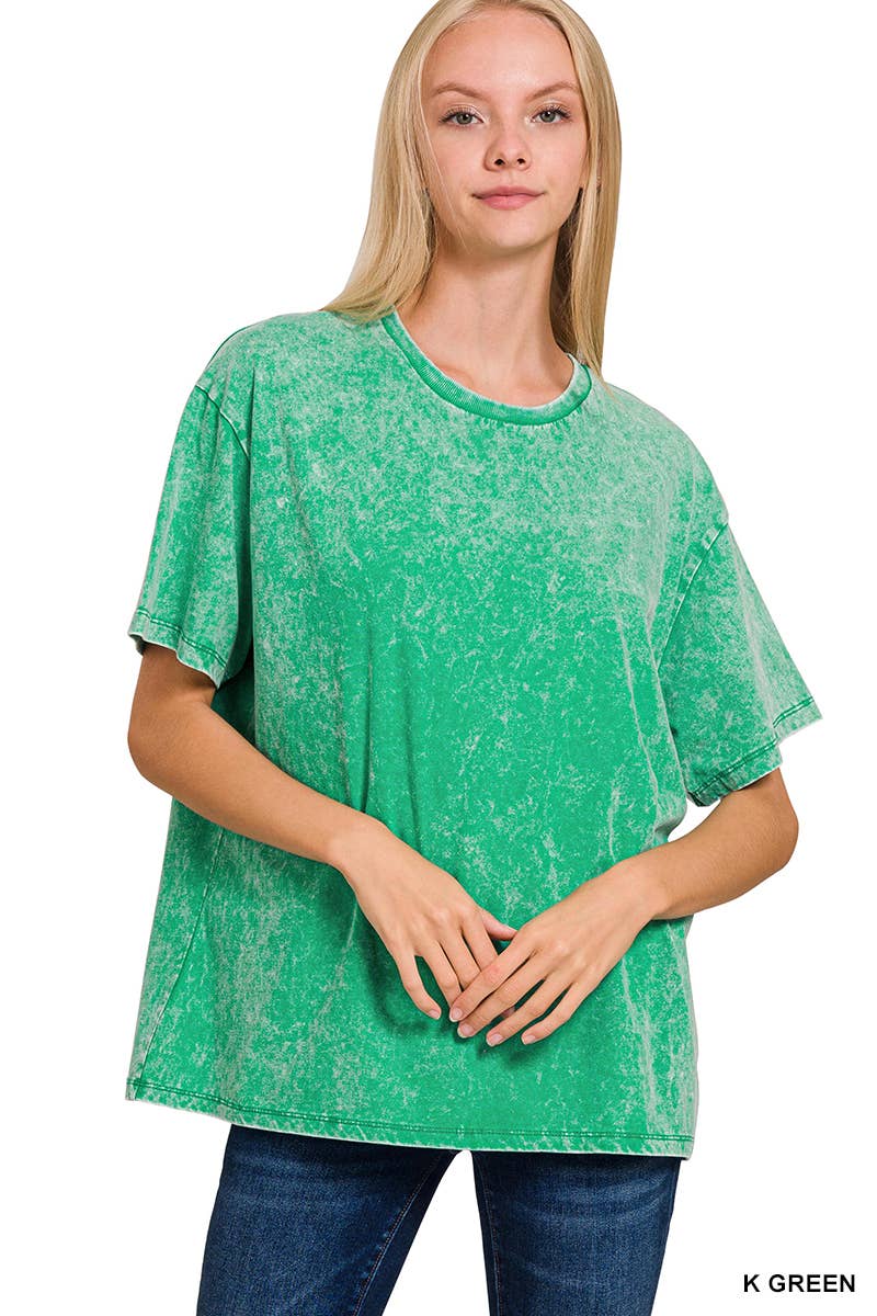 `Vintage Wash Oversize Cotton Tee