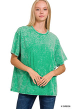 `Vintage Wash Oversize Cotton Tee