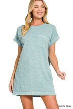 Halo Washed Premium Cotton T-shirts Dress