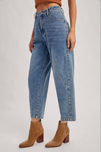 Mid Rise Barrel Jeans