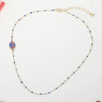 Football Charm Accent Dainty Beaded Game Day Chain Necklace