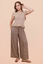 12W3640N-Ruffled Sweater Knit Top