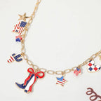 American USA Cowboy Charm Necklace