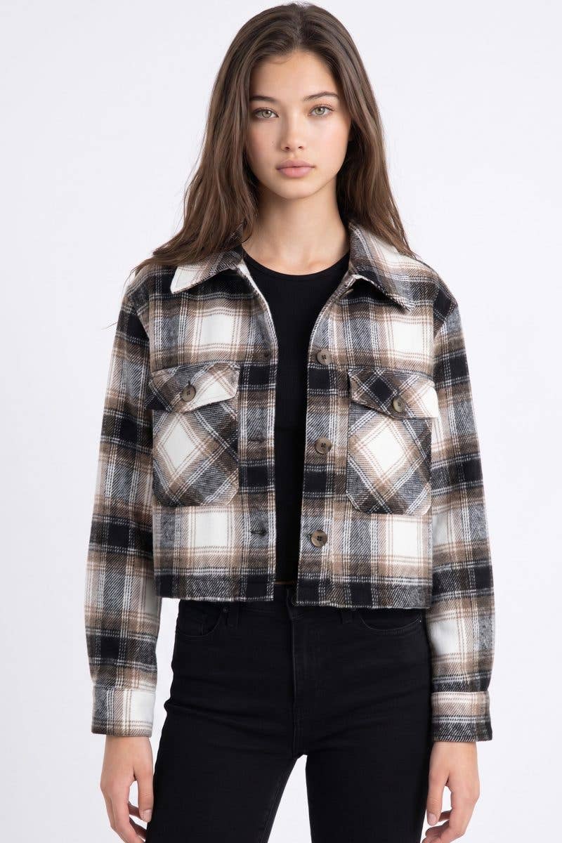 Plaid Cropped Shacket