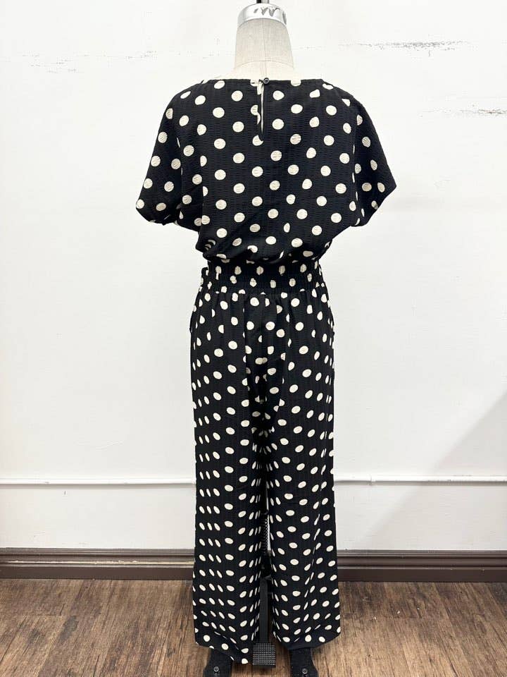 Polka Dot Two-Piece Pant Set