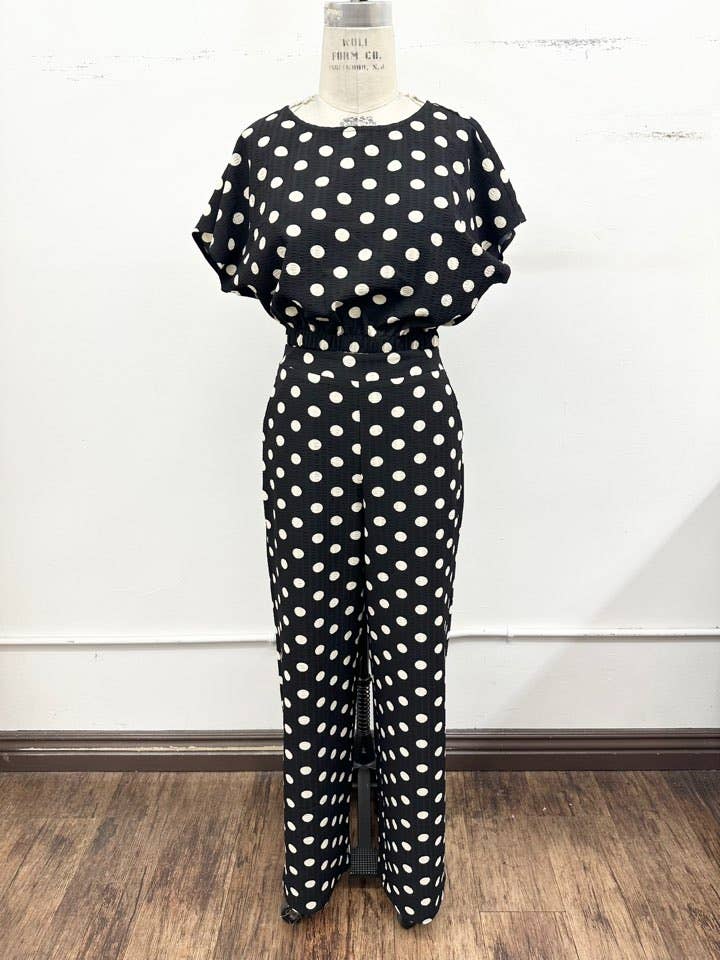 Polka Dot Two-Piece Pant Set