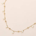 Delicate Pearl Drop Beaded Chain Necklace