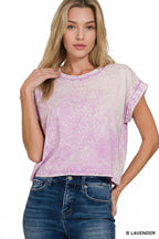 Washed Cotton Short Sleeve Top - Zenana