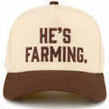 C.C HE'S FARMING Letter Embroidered Two Tone Trucker Hat