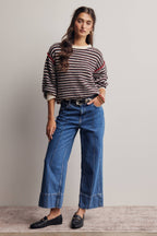 Striped Textured Knit Sweater FSW0063