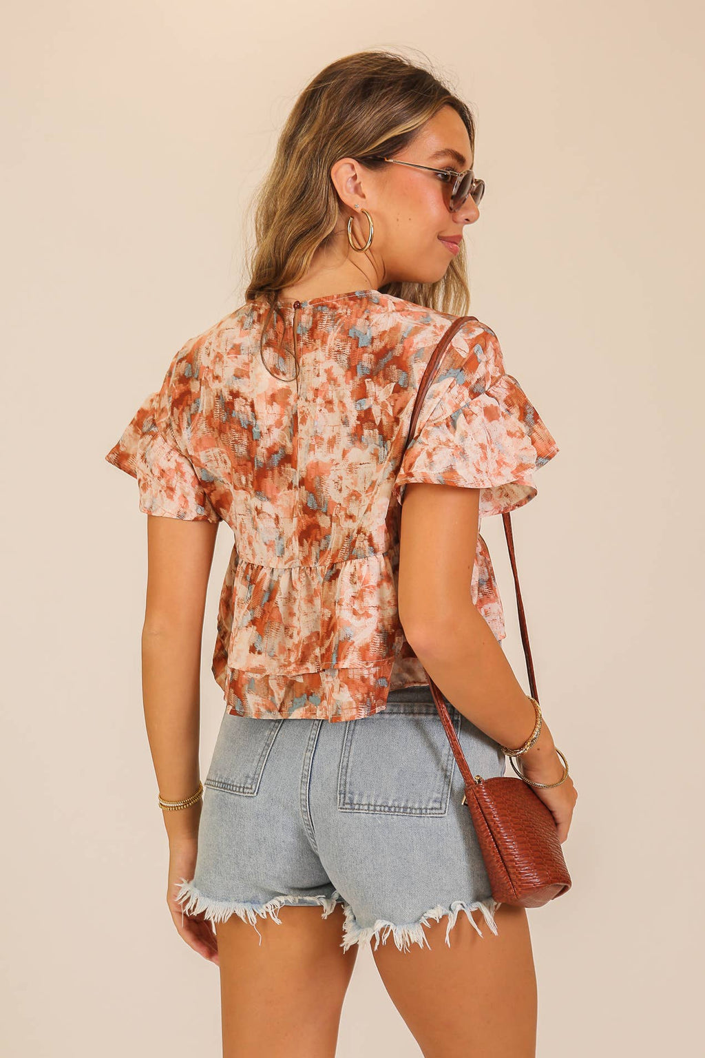 Floral Tiered Ruffle Blouse